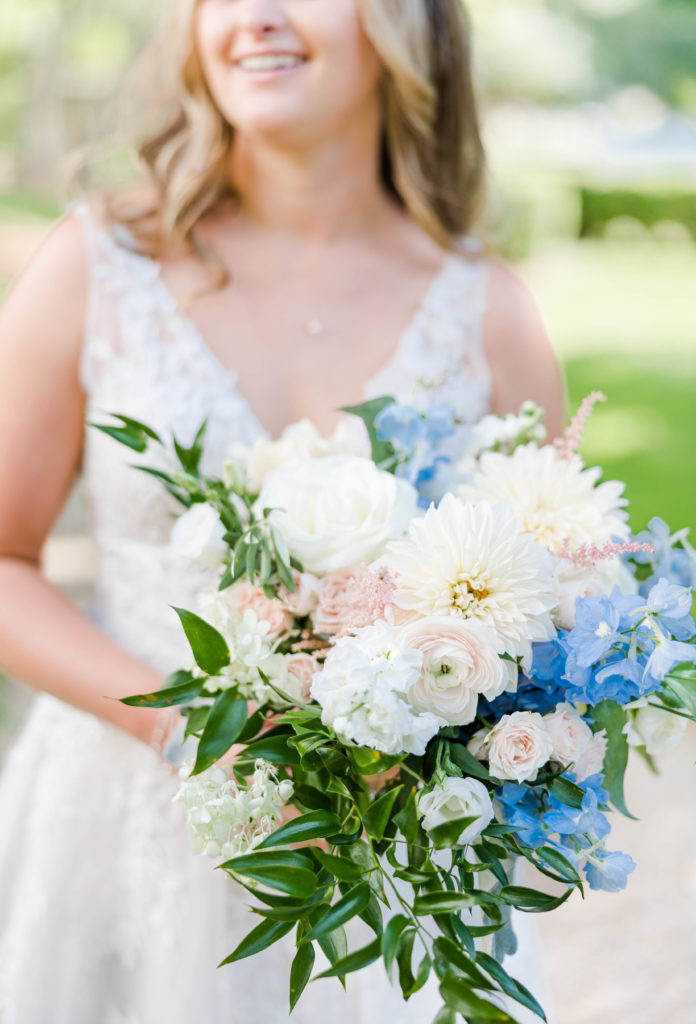 Extremely joyful bride, not stressed thanks to her wedding timeline tips. 